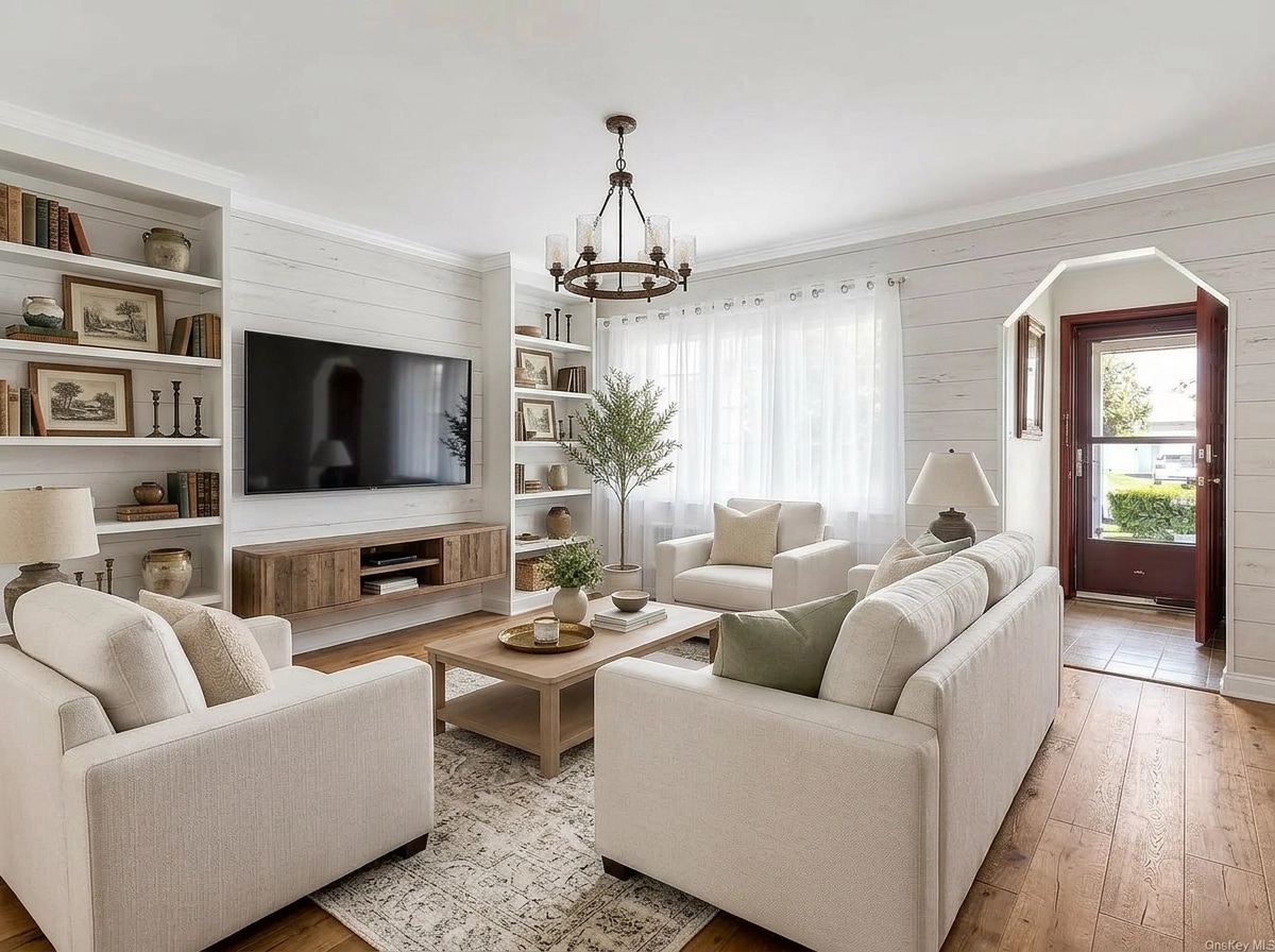 Modern Farmhouse Living Room design — interior photo by GenRoom AI