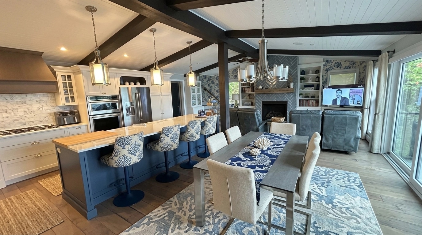 Interior design in Coastal / Hamptons style — Living Room by GenRoom AI