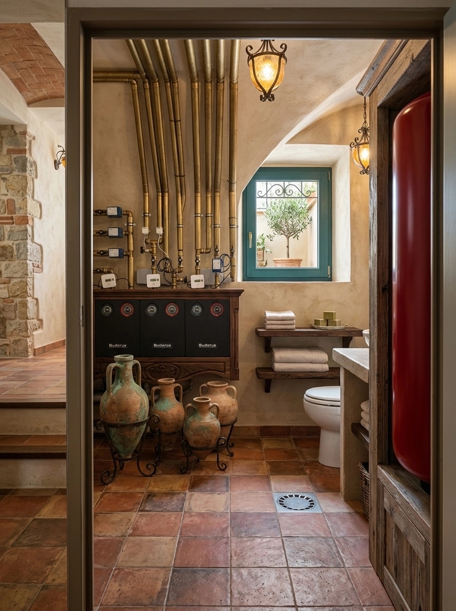 Interior design in Mediterranean style — basement by GenRoom AI