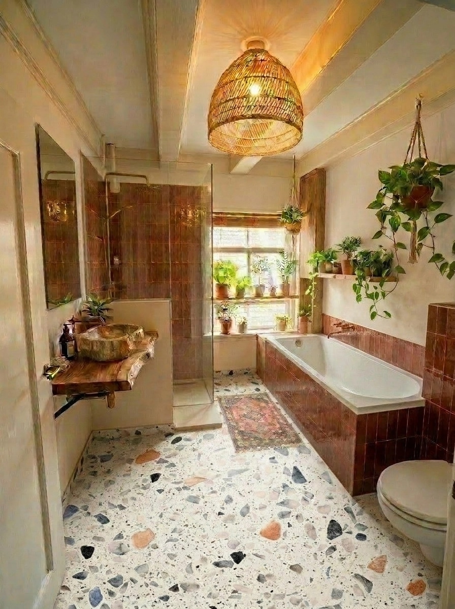 Bathroom interior in Mediterranean style — photo by GenRoom AI