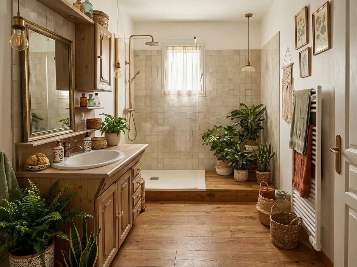 Bohemian Banheiro design — interior photo by GenRoom AI