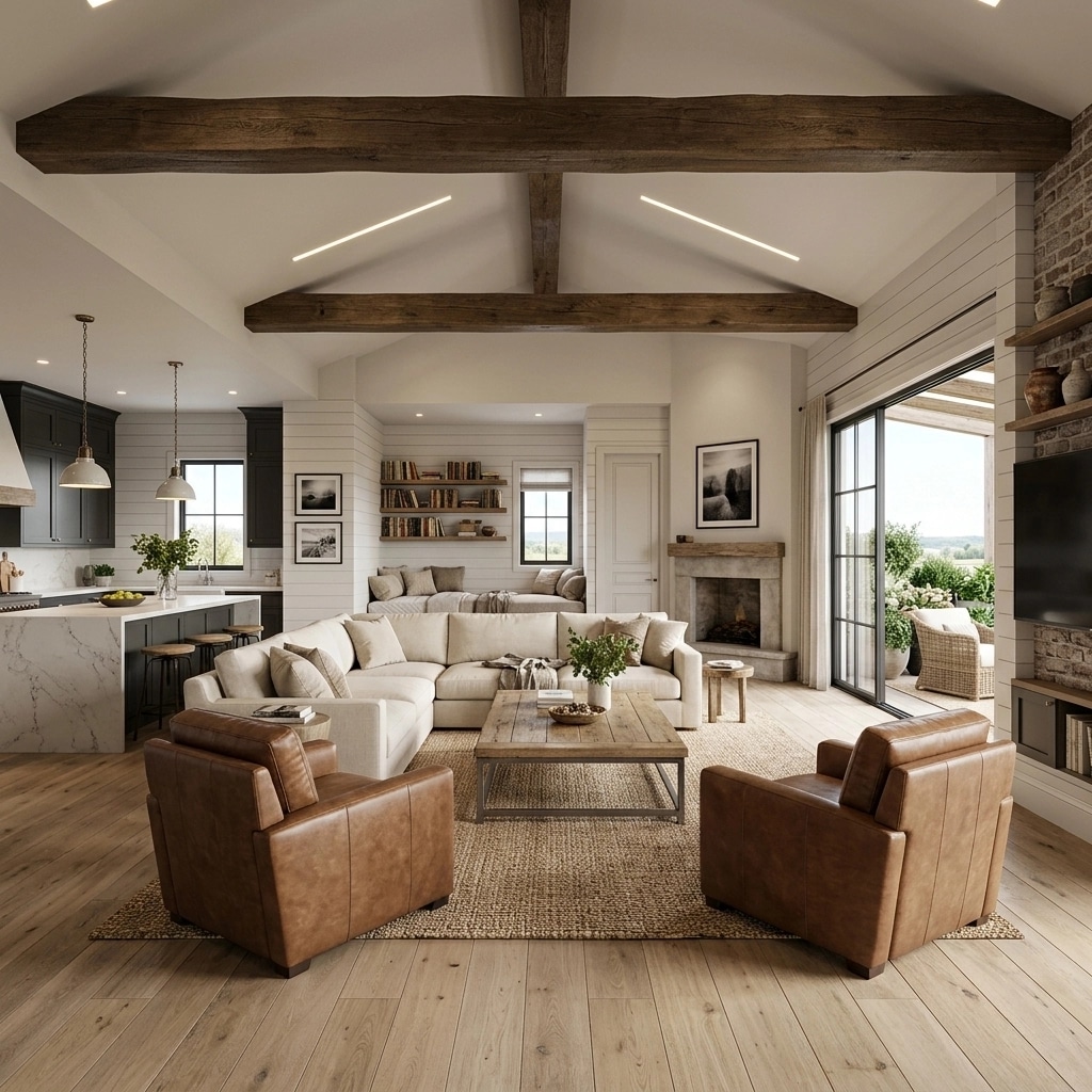 Modern Farmhouse Living Room design — interior photo by GenRoom AI