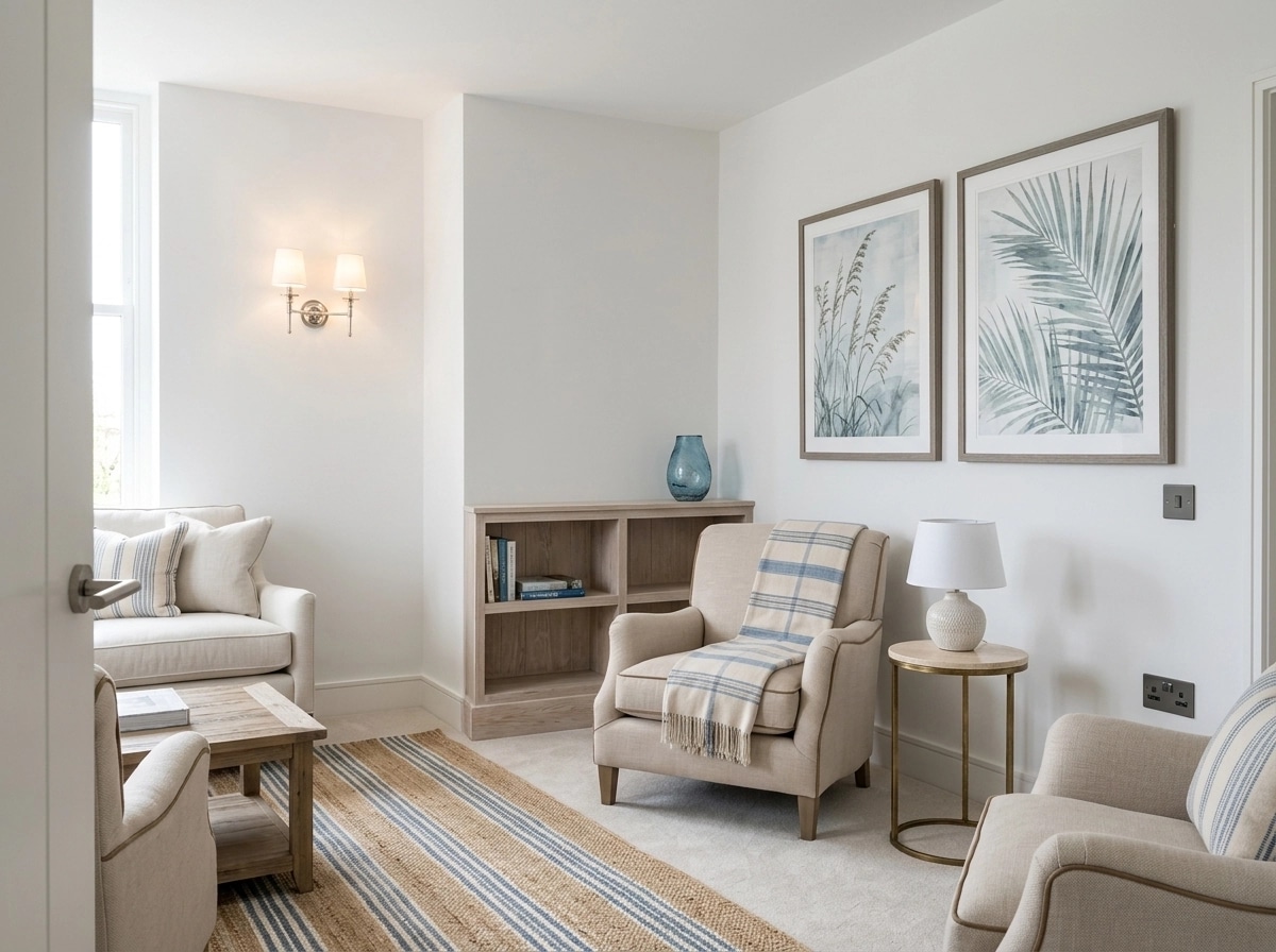 Interior design in Coastal / Hamptons style — Living Room by GenRoom AI