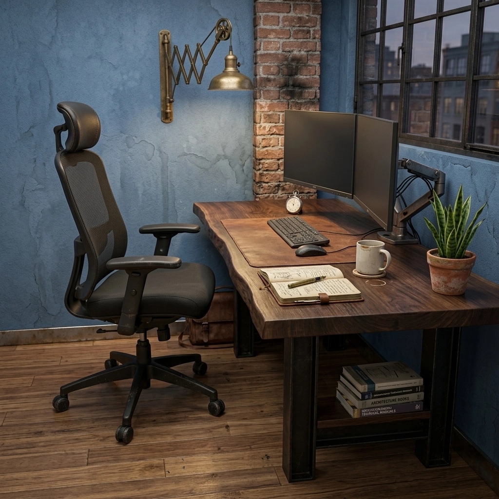 Office interior in Loft / Industrial style — photo by GenRoom AI