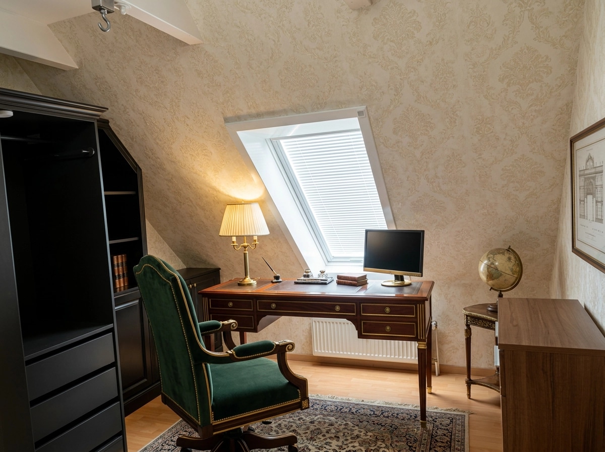 Office interior in Neoclassic style — photo by GenRoom AI