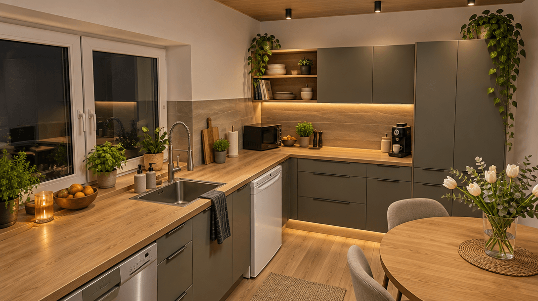 Kitchen interior in Contemporary style — photo by GenRoom AI
