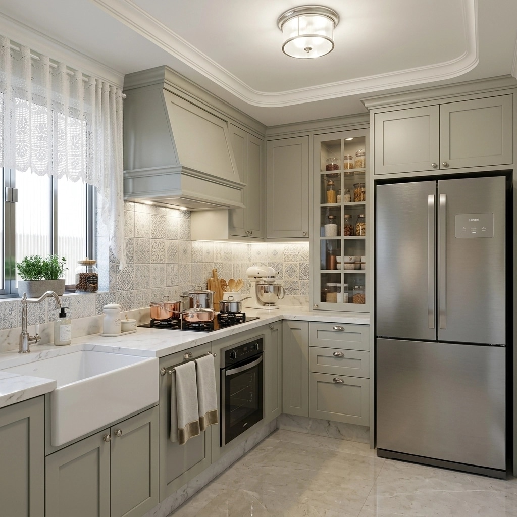 Kitchen interior in Transitional style — photo by GenRoom AI