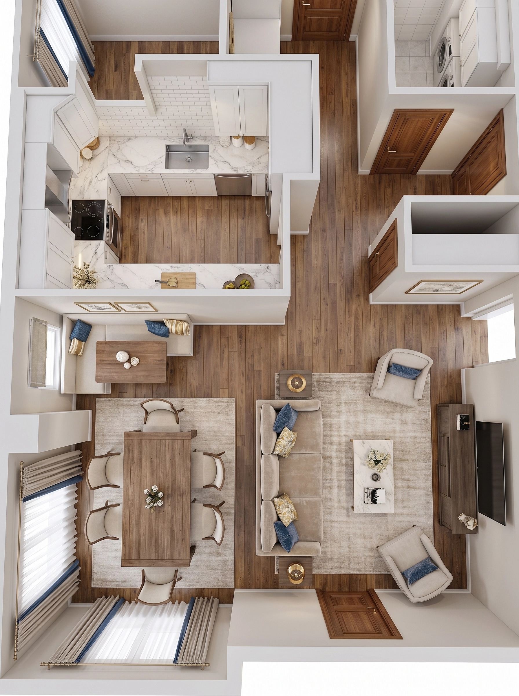 Transitional Living Room design — interior photo by GenRoom AI