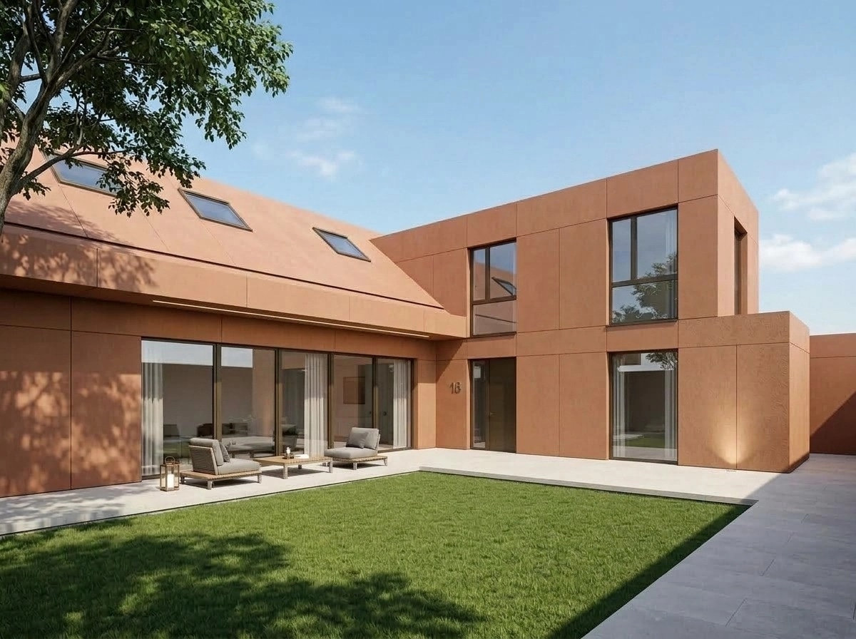 Facade design in Minimalist Facade style — photo by GenRoom AI
