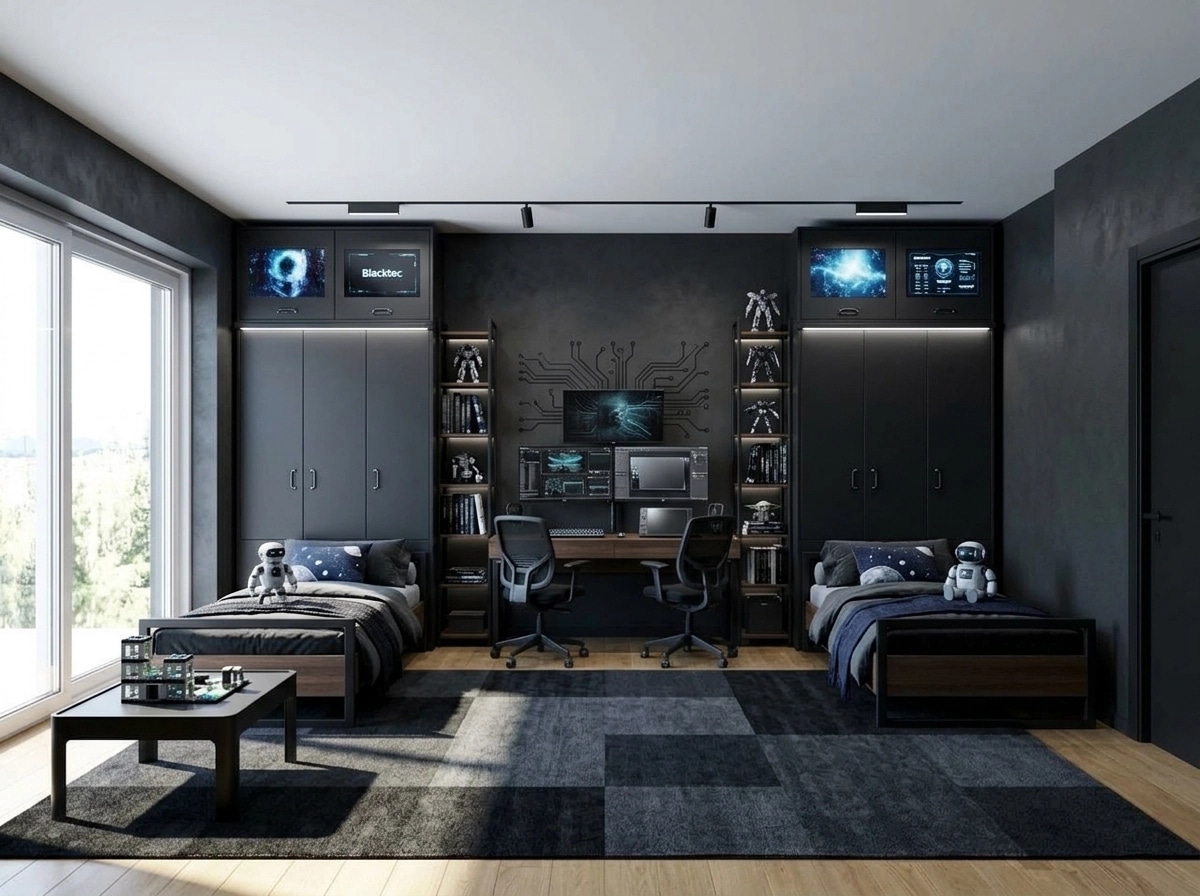 Interior design in Blacktec style — Kids Room by GenRoom AI