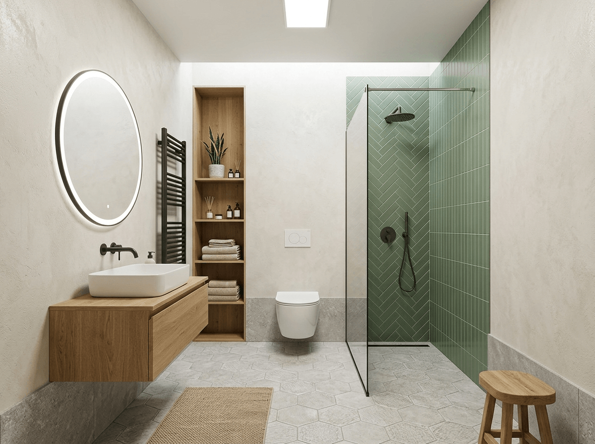 Bathroom interior in no_style style — photo by GenRoom AI