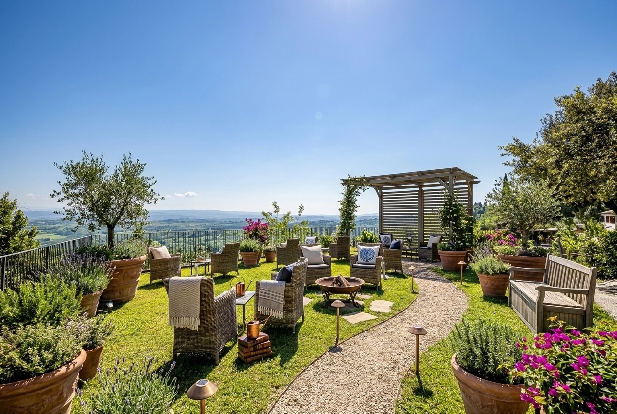 Landscape design in Mediterranean Yard style — Yard by GenRoom AI