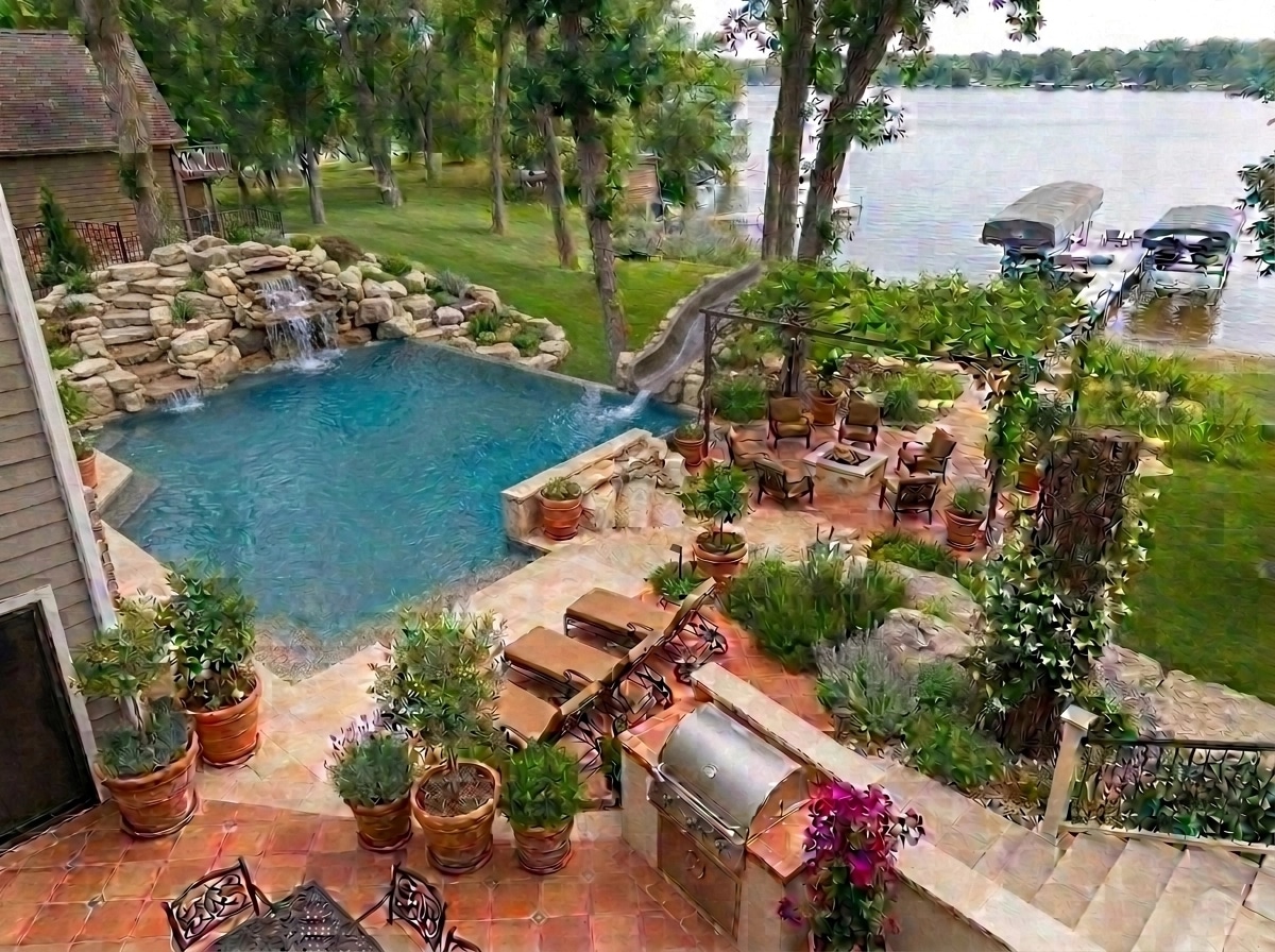Landscape design in Mediterranean Yard style — Yard by GenRoom AI