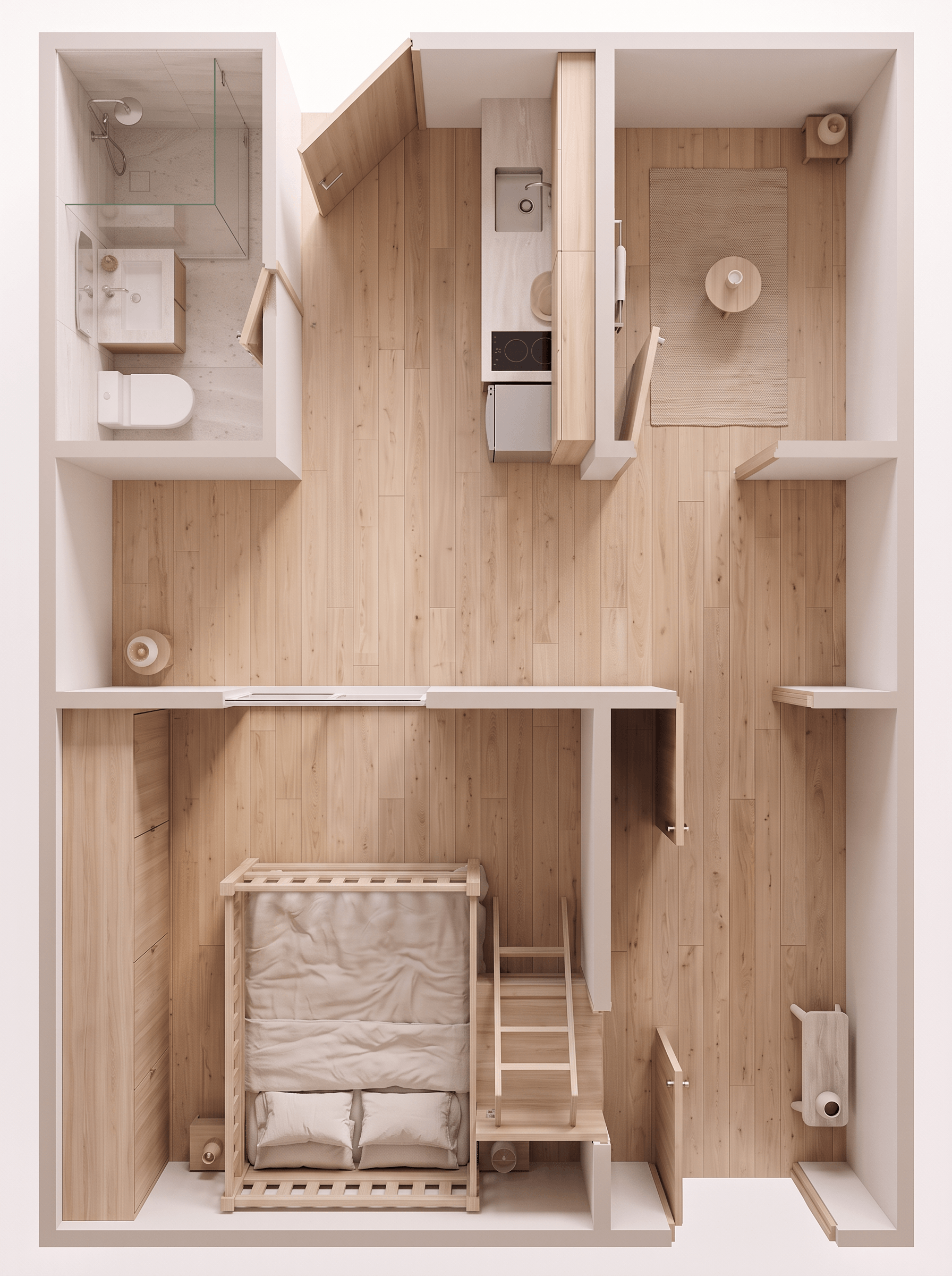 Interior design in Minimalism style — Living Room by GenRoom AI