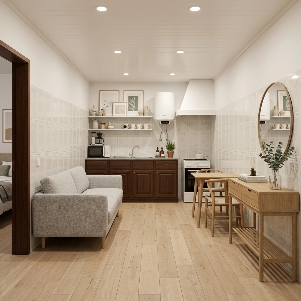 Kitchen interior in Scandinavian style — photo by GenRoom AI