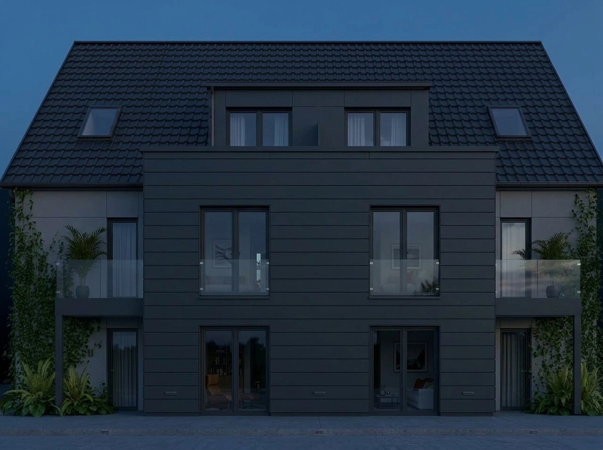 Facade design in German Modernist Facade style — photo by GenRoom AI