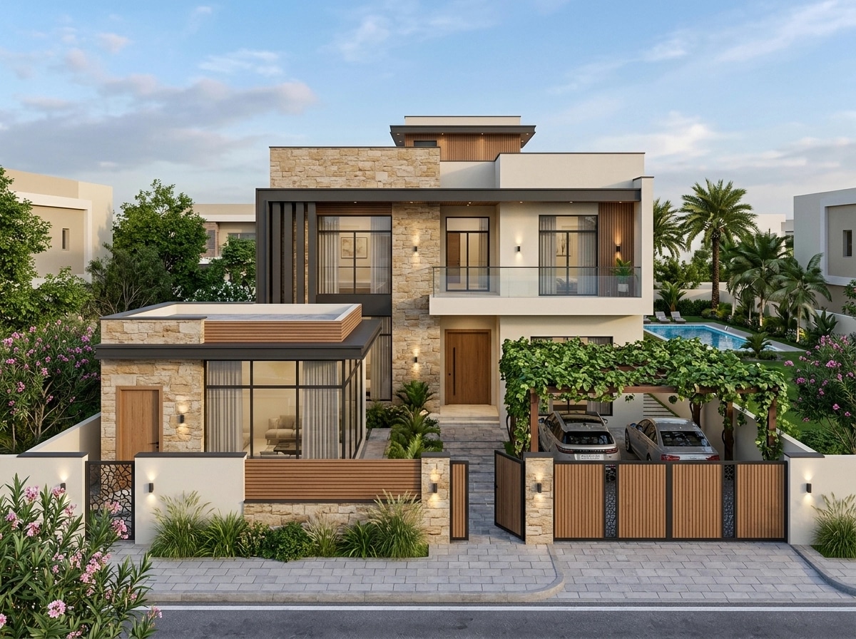 Facade design in Contemporary Facade style — Facade by GenRoom AI