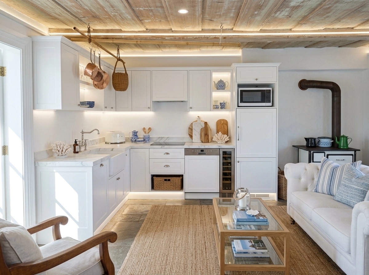 Kitchen interior in Coastal / Hamptons style — photo by GenRoom AI