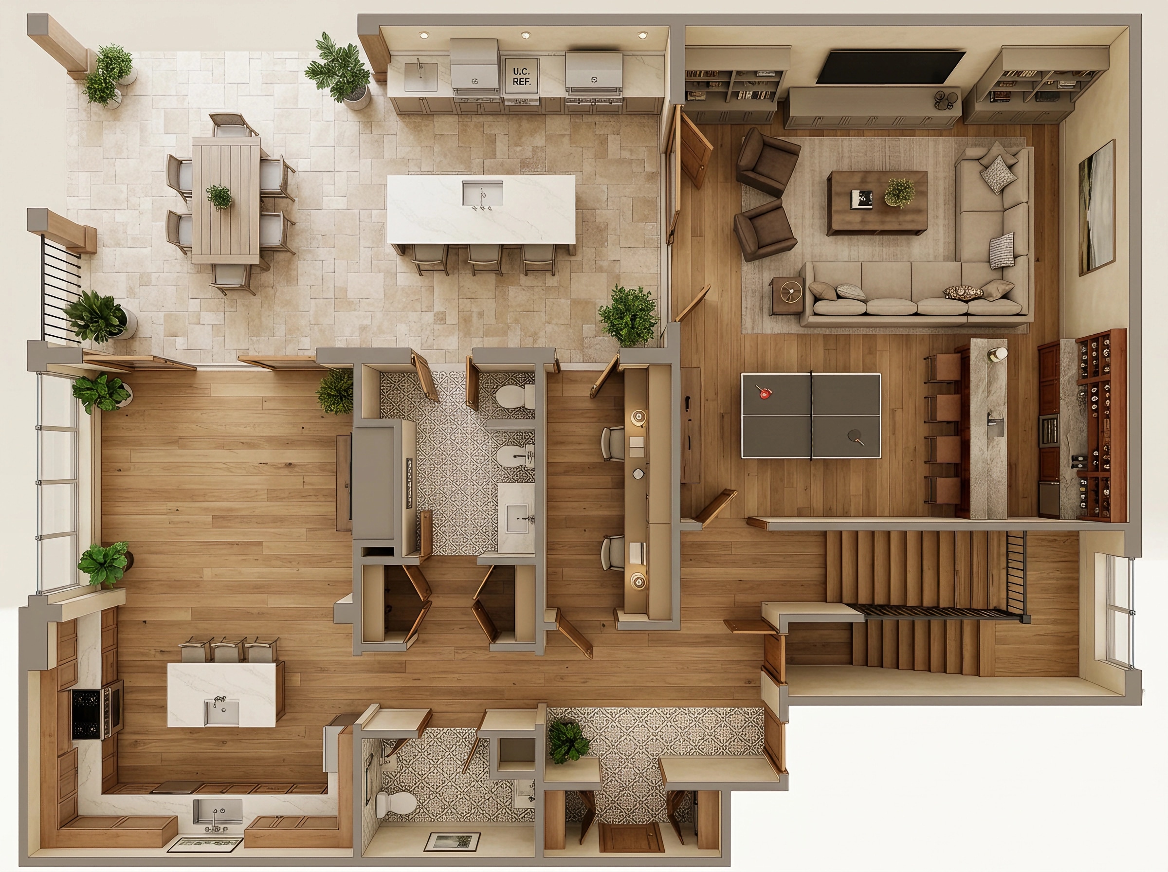 Transitional Living Room design — interior photo by GenRoom AI