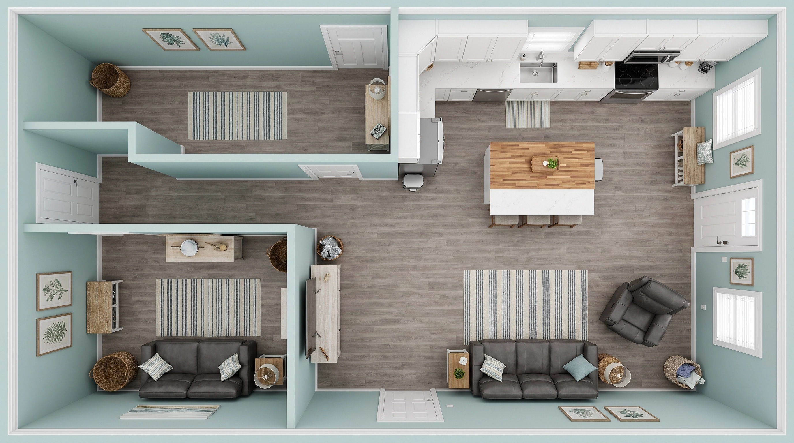 Interior design in Coastal / Hamptons style — Living Room by GenRoom AI