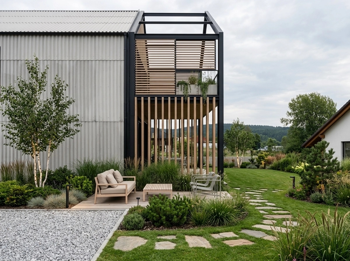 Landscape design in Scandinavian Garden style — Yard by GenRoom AI