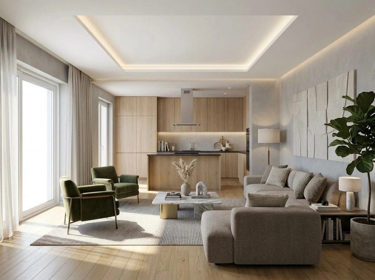 Interior design in Contemporary style — Living Room by GenRoom AI