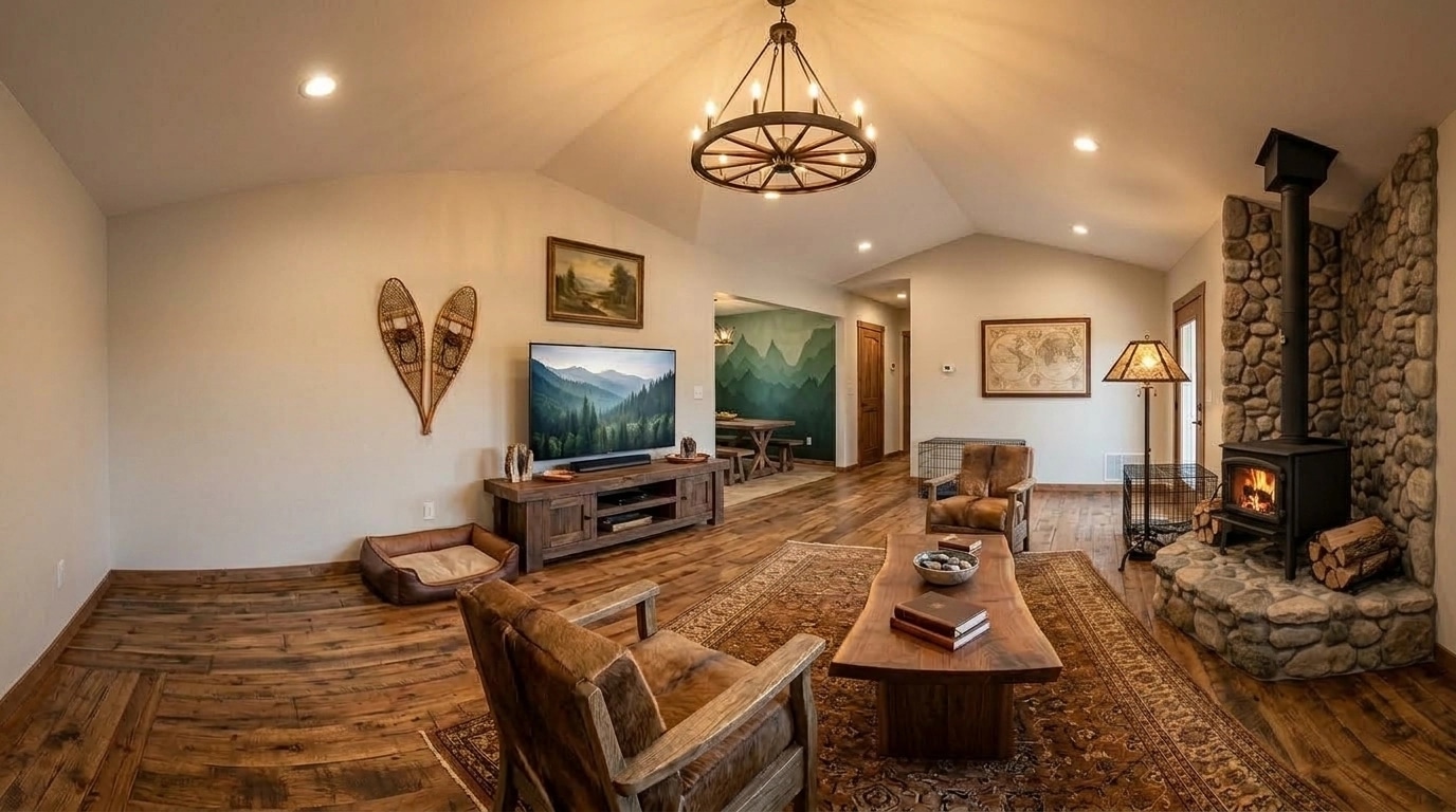 Rustic Living Room design — interior photo by GenRoom AI