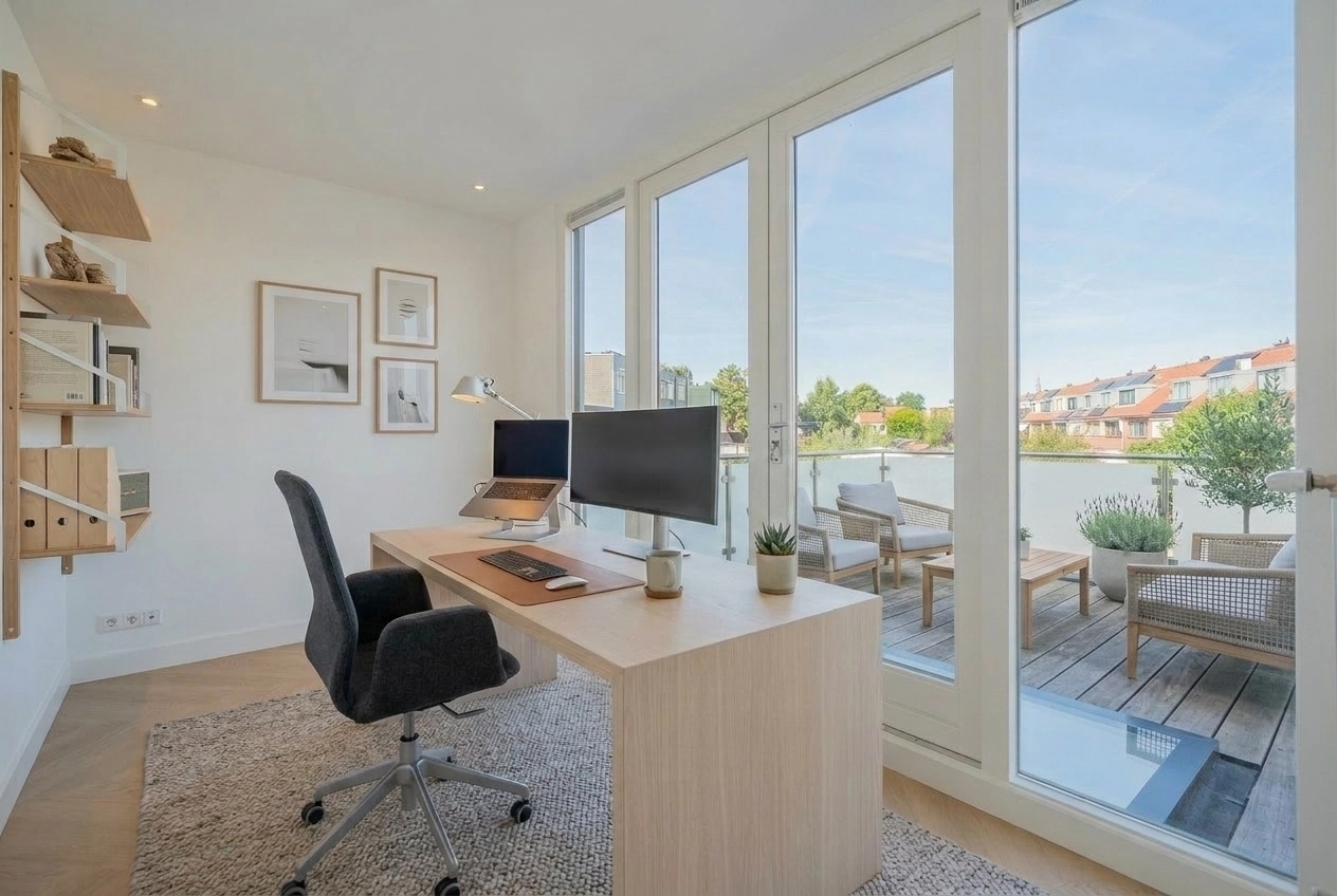 Office interior in Scandinavian style — photo by GenRoom AI