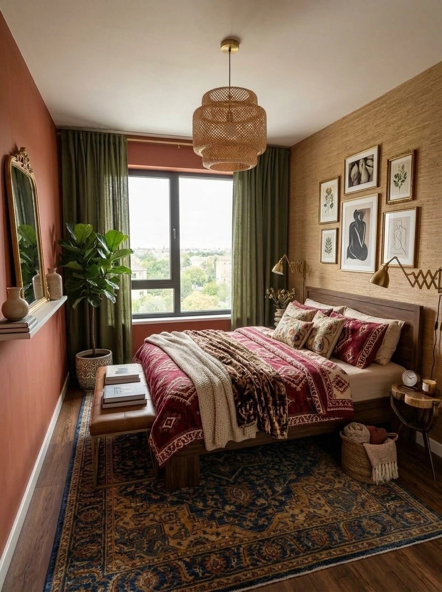 Bohemian Bedroom design — interior photo by GenRoom AI