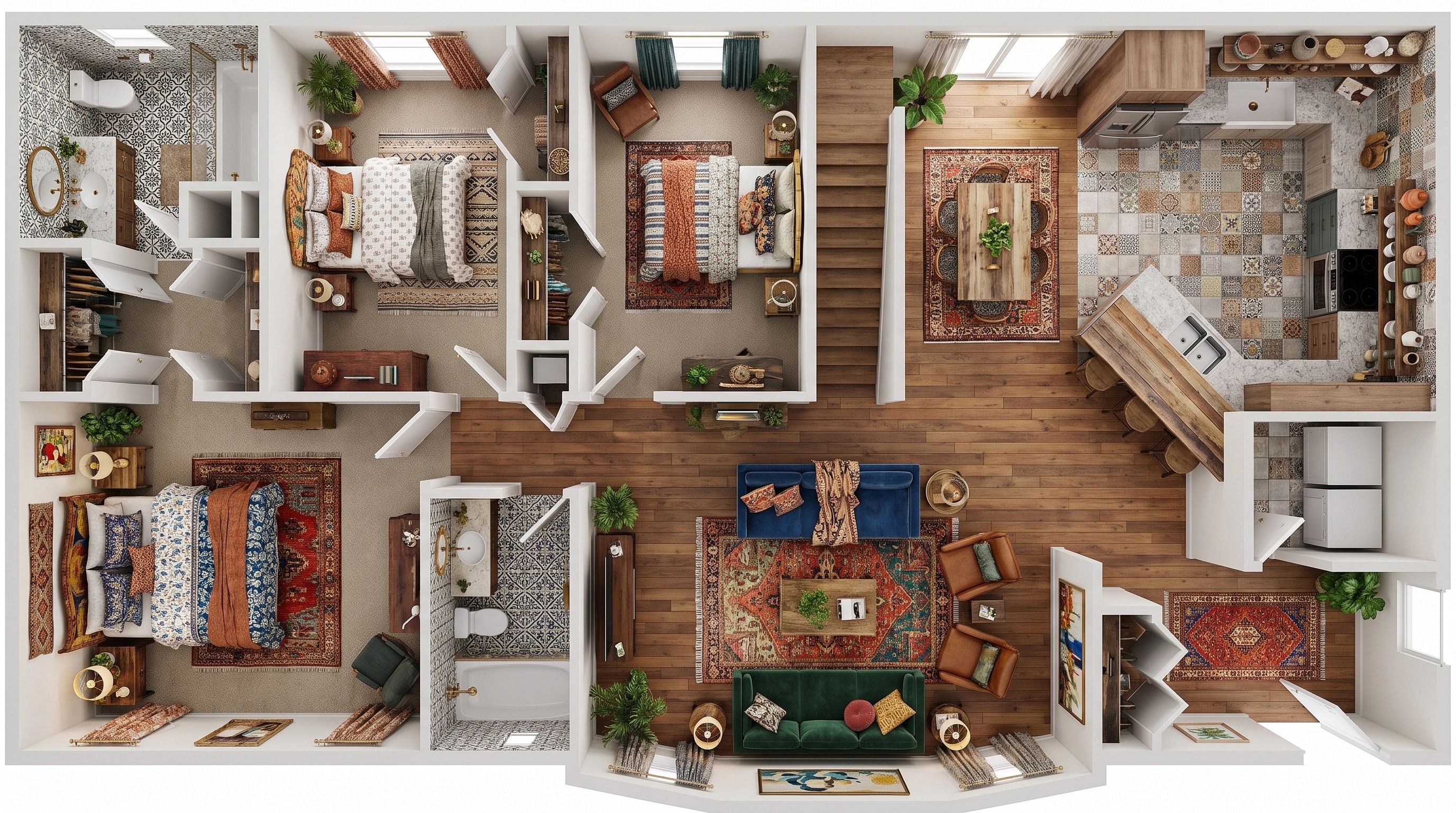 Design d'intérieur en style Eclectic — Salon par GenRoom AI