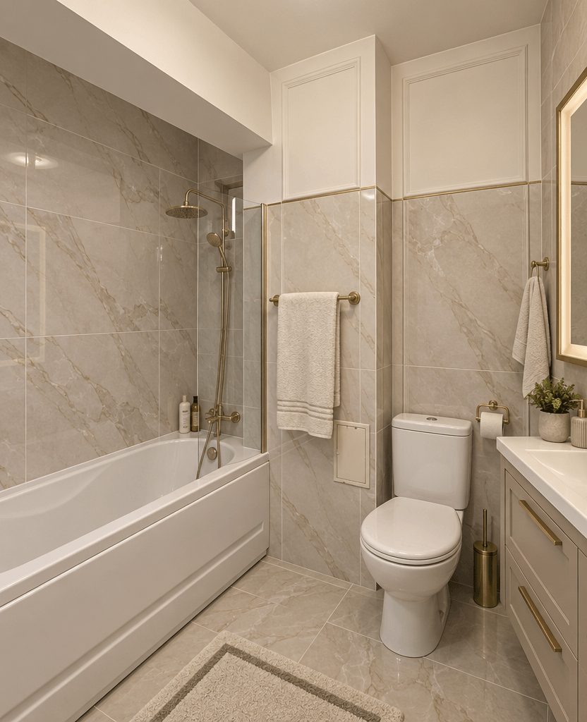 Neoclassic Bathroom design — interior photo by GenRoom AI