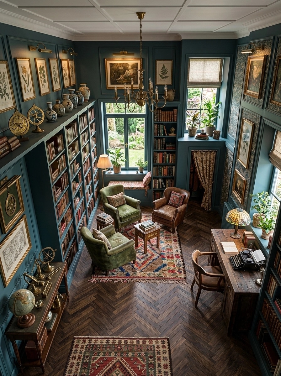 Interior design in Eclectic style — library by GenRoom AI