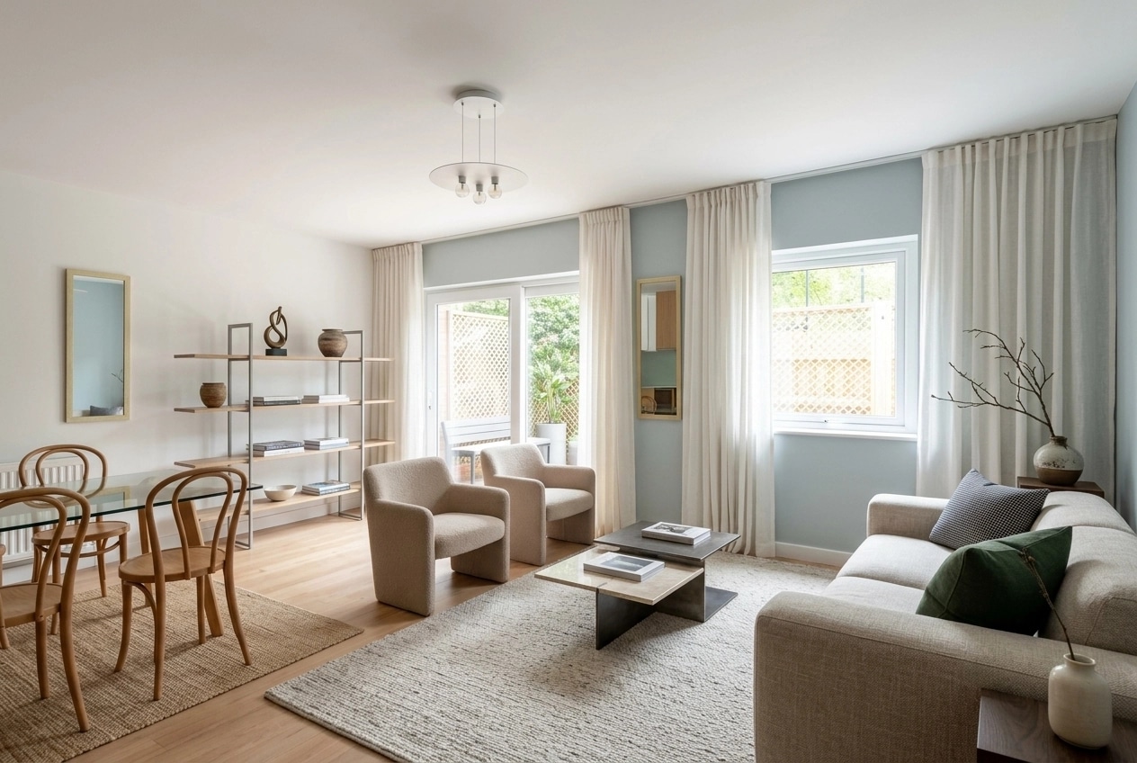 Minimalism Living Room design — interior photo by GenRoom AI