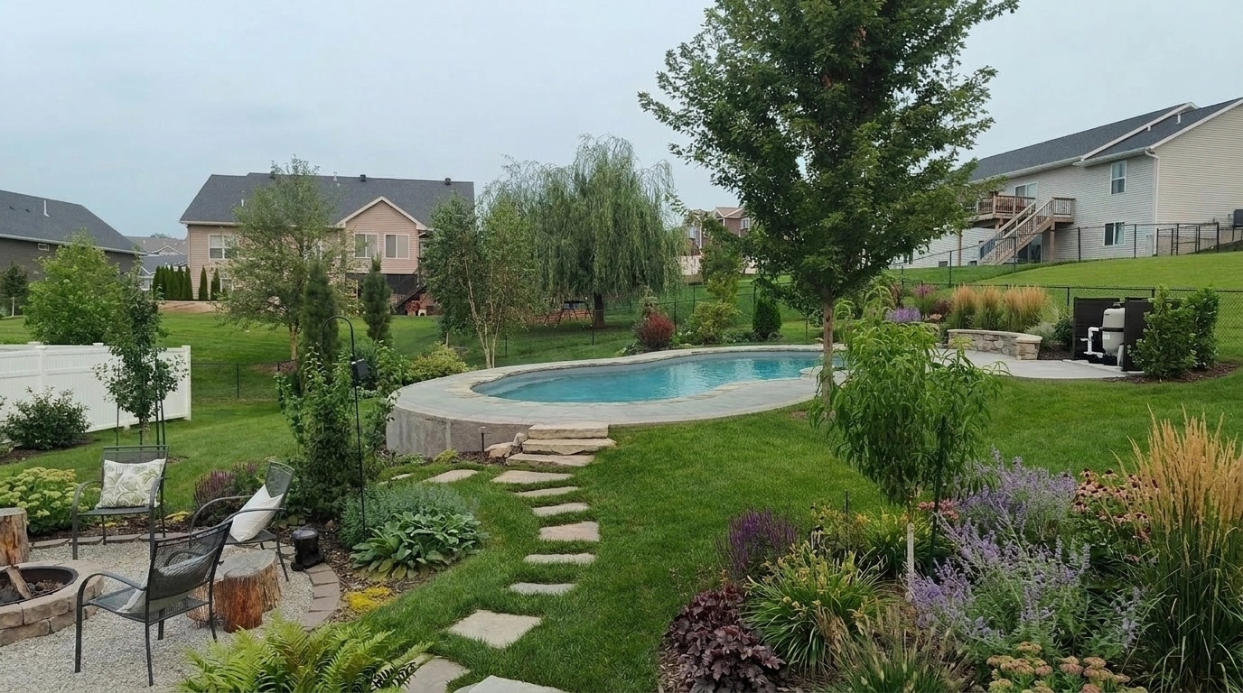 Landscape design in Eco Natural Garden style — Yard by GenRoom AI