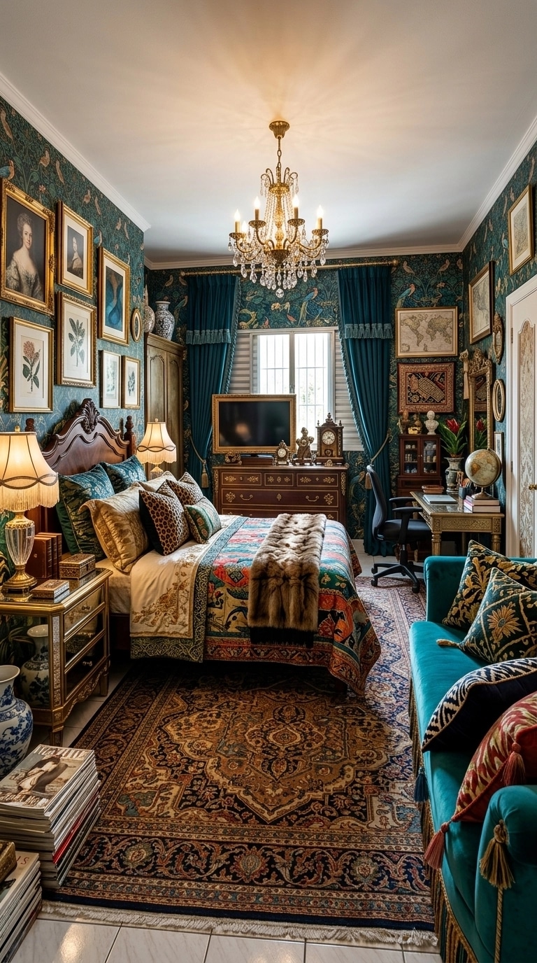 Maximalist Bedroom design — interior photo by GenRoom AI