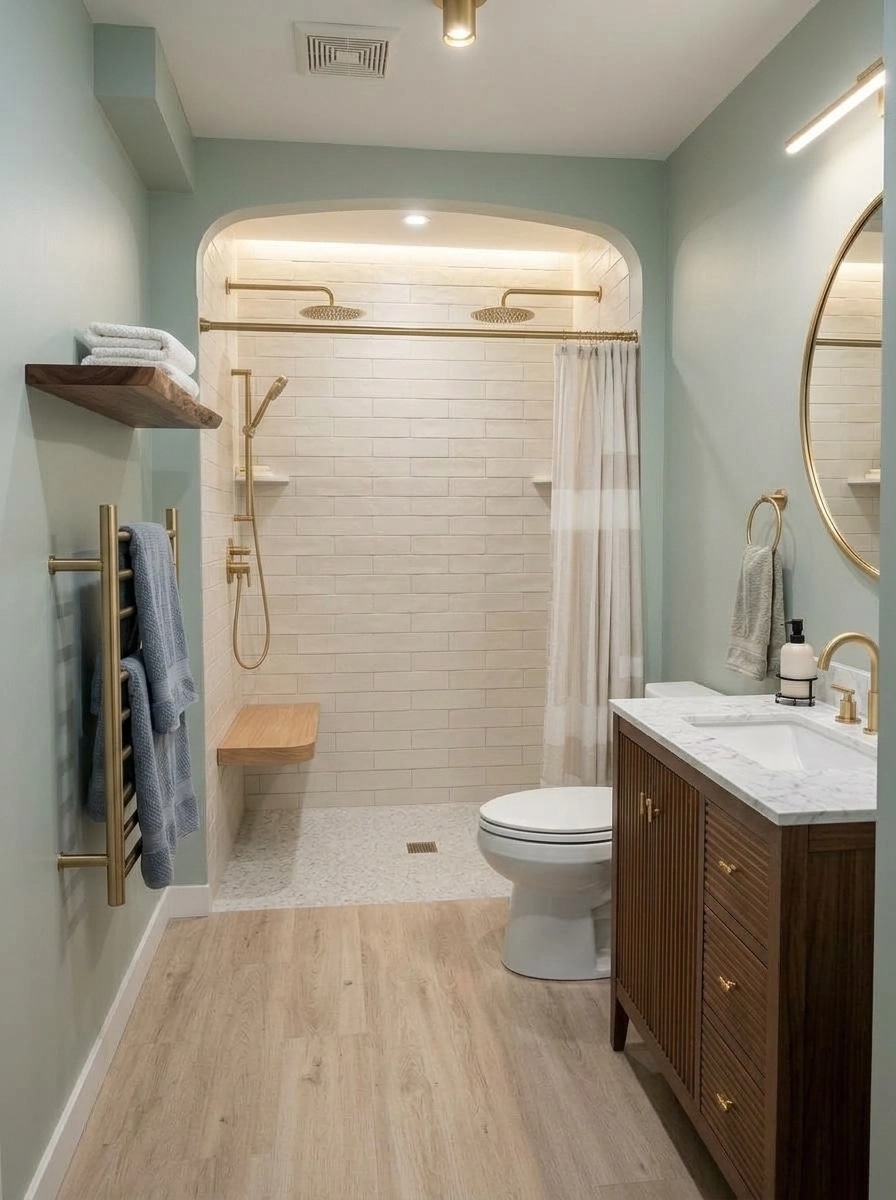 Bathroom interior in Scandinavian style — photo by GenRoom AI