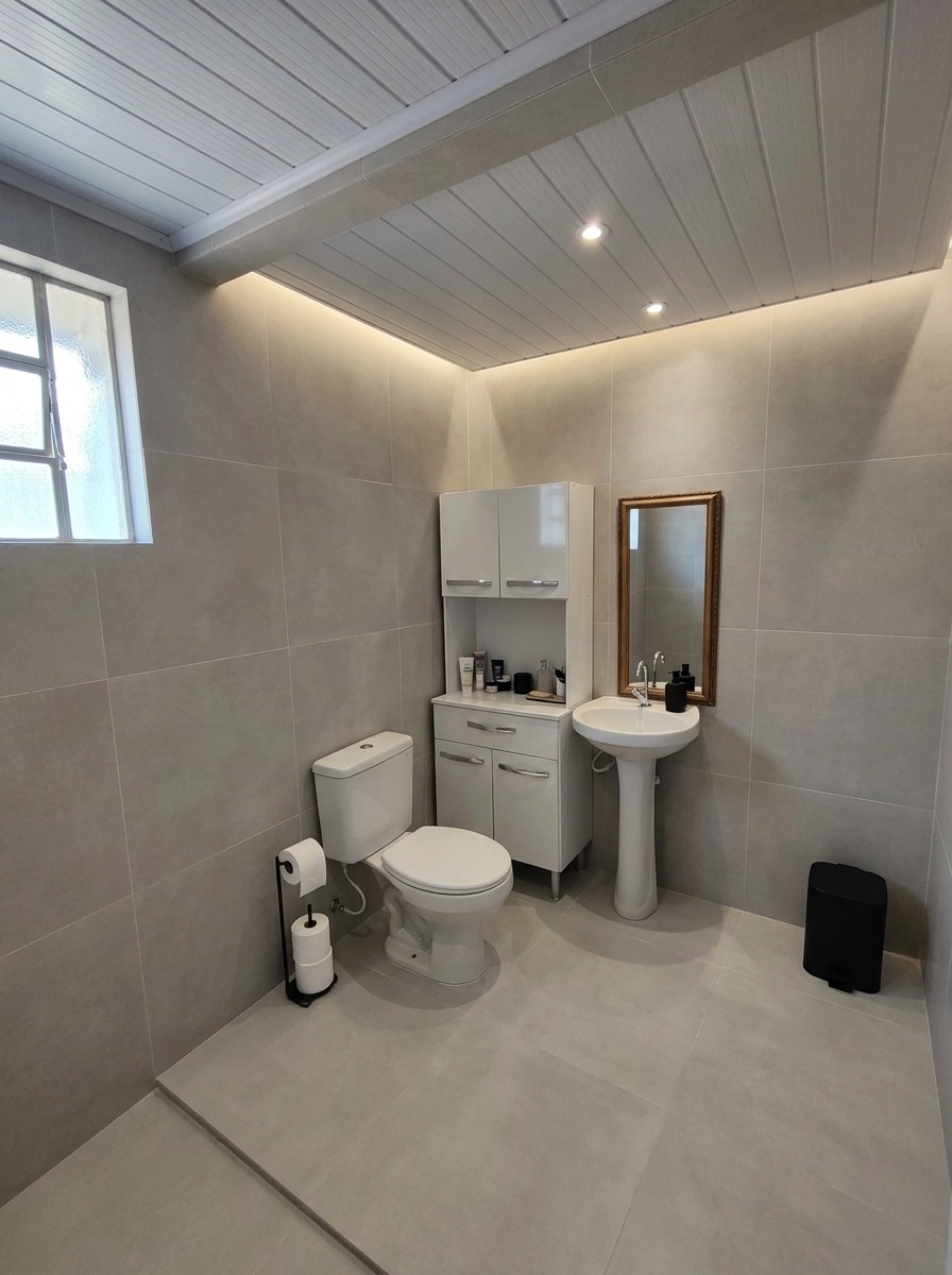 Bathroom interior in Blacktec style — photo by GenRoom AI