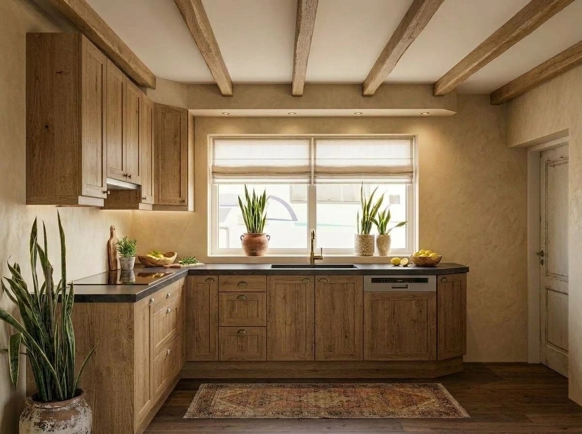 Kitchen interior in Mediterranean style — photo by GenRoom AI