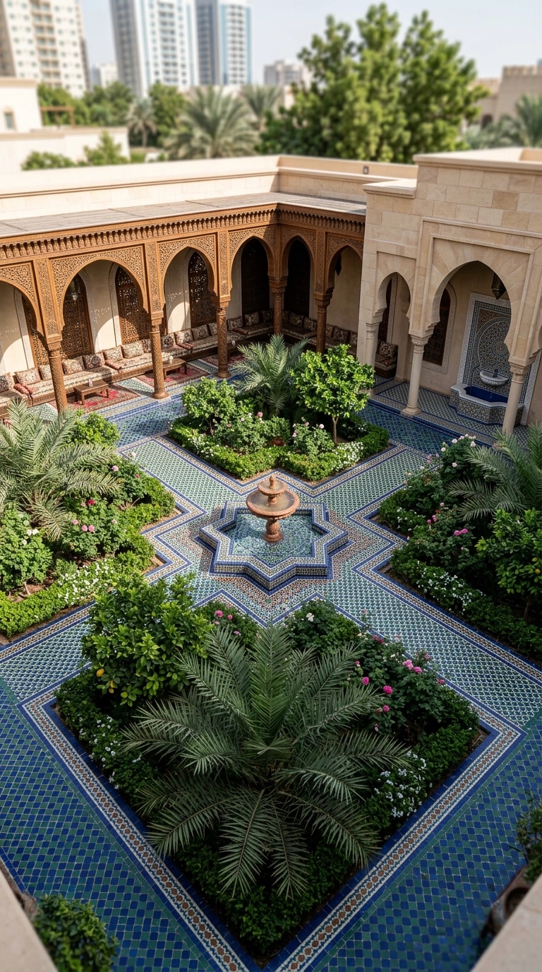 Yard design in Arabian Courtyard style — photo by GenRoom AI