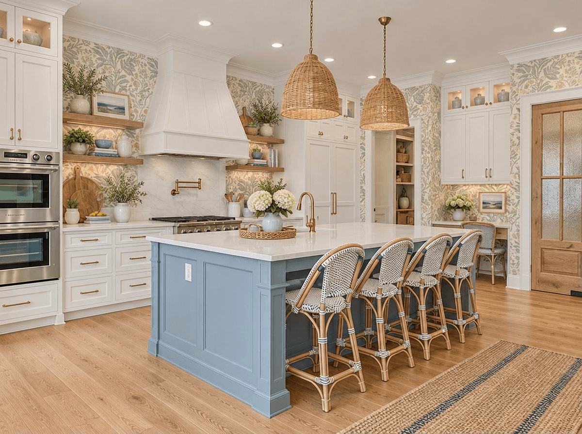 Design interior în stil Coastal / Hamptons — Bucătărie de GenRoom AI