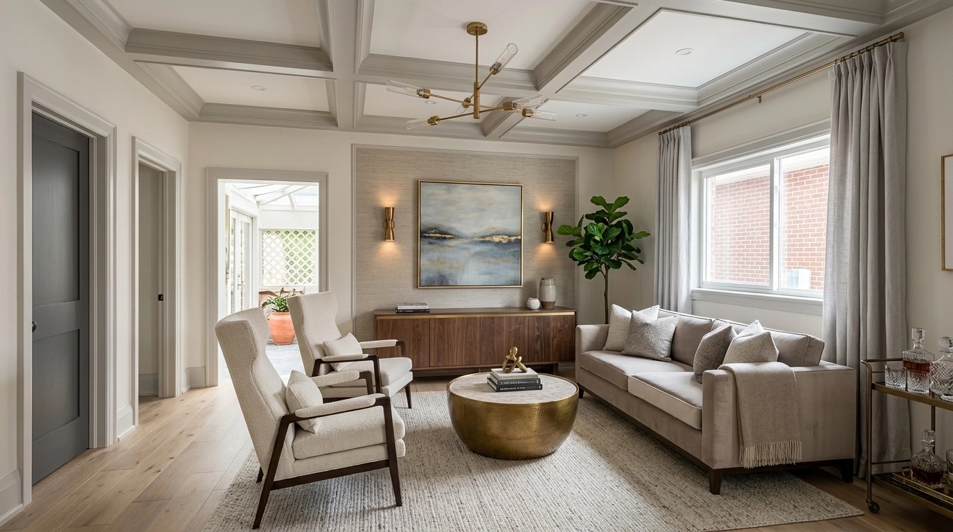 Transitional Living Room design — interior photo by GenRoom AI