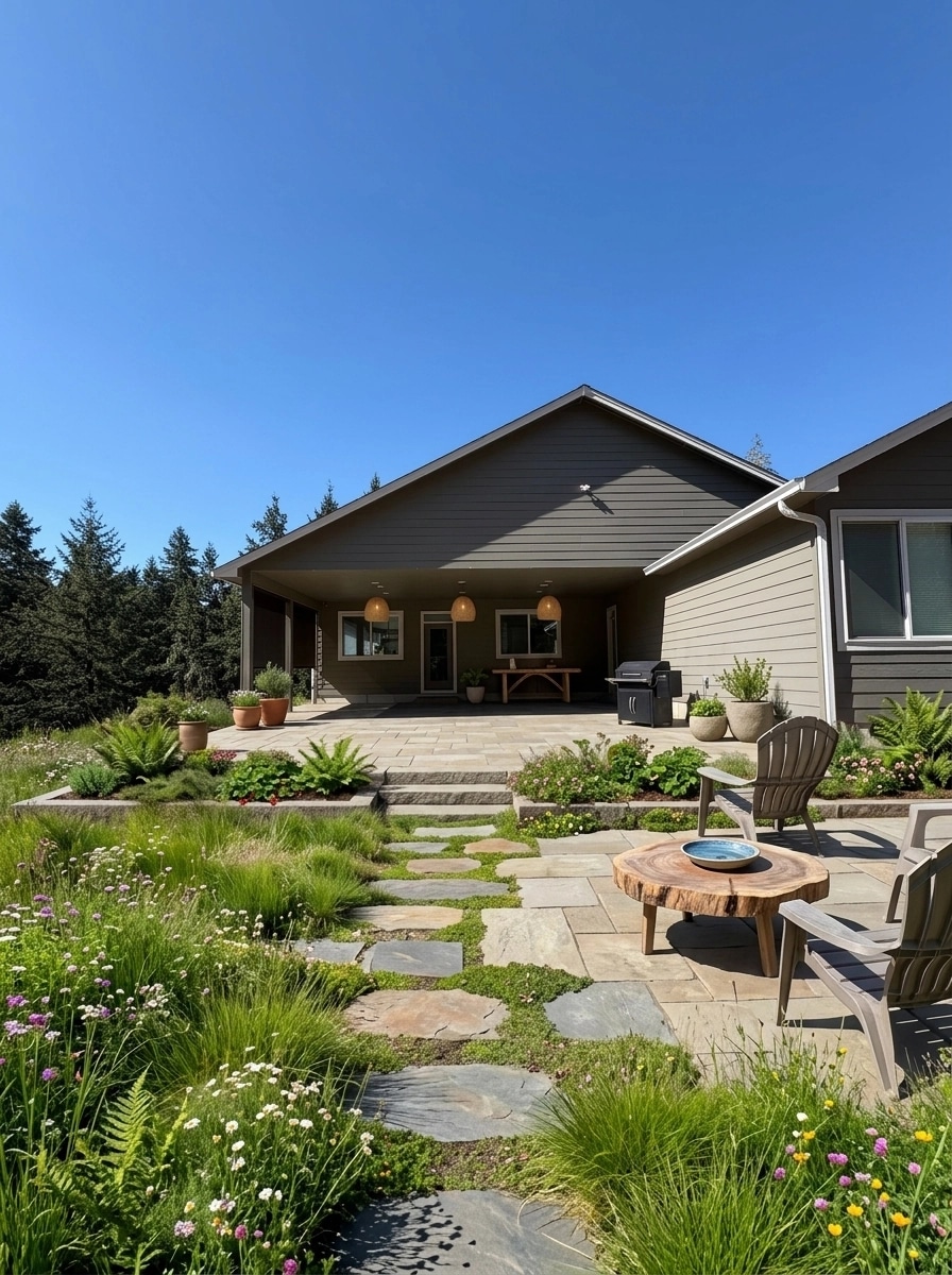 Landscape design in Eco Natural Garden style — Yard by GenRoom AI