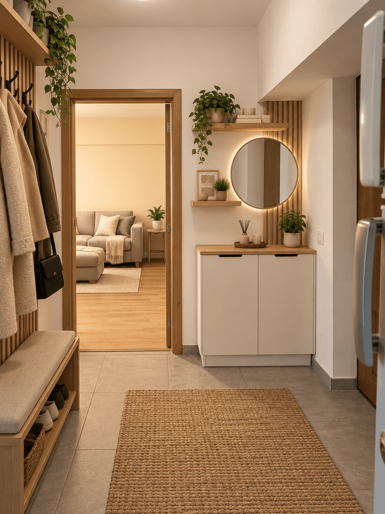 Hallway interior in Scandinavian style — photo by GenRoom AI