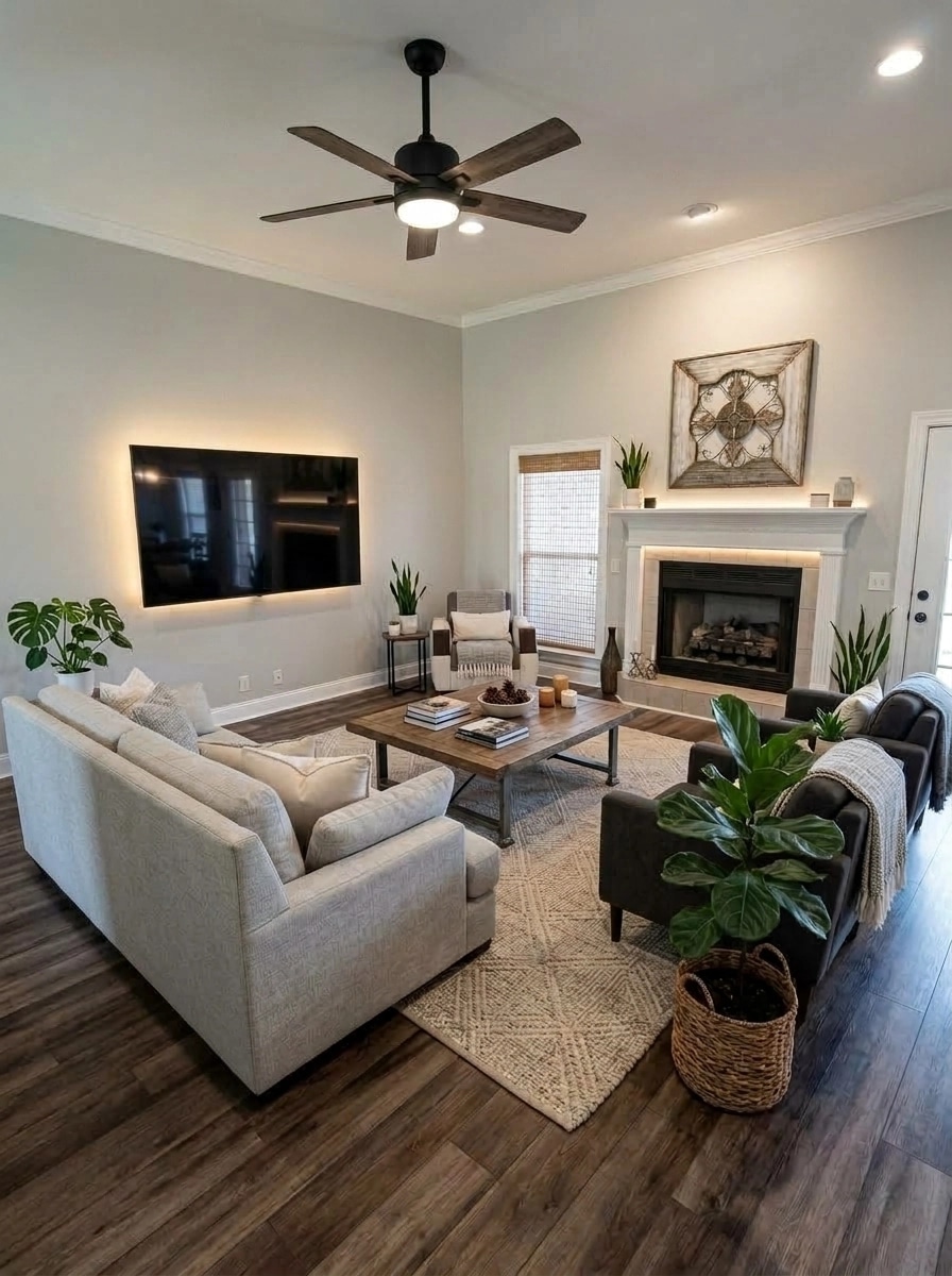 Modern Farmhouse Living Room design — interior photo by GenRoom AI