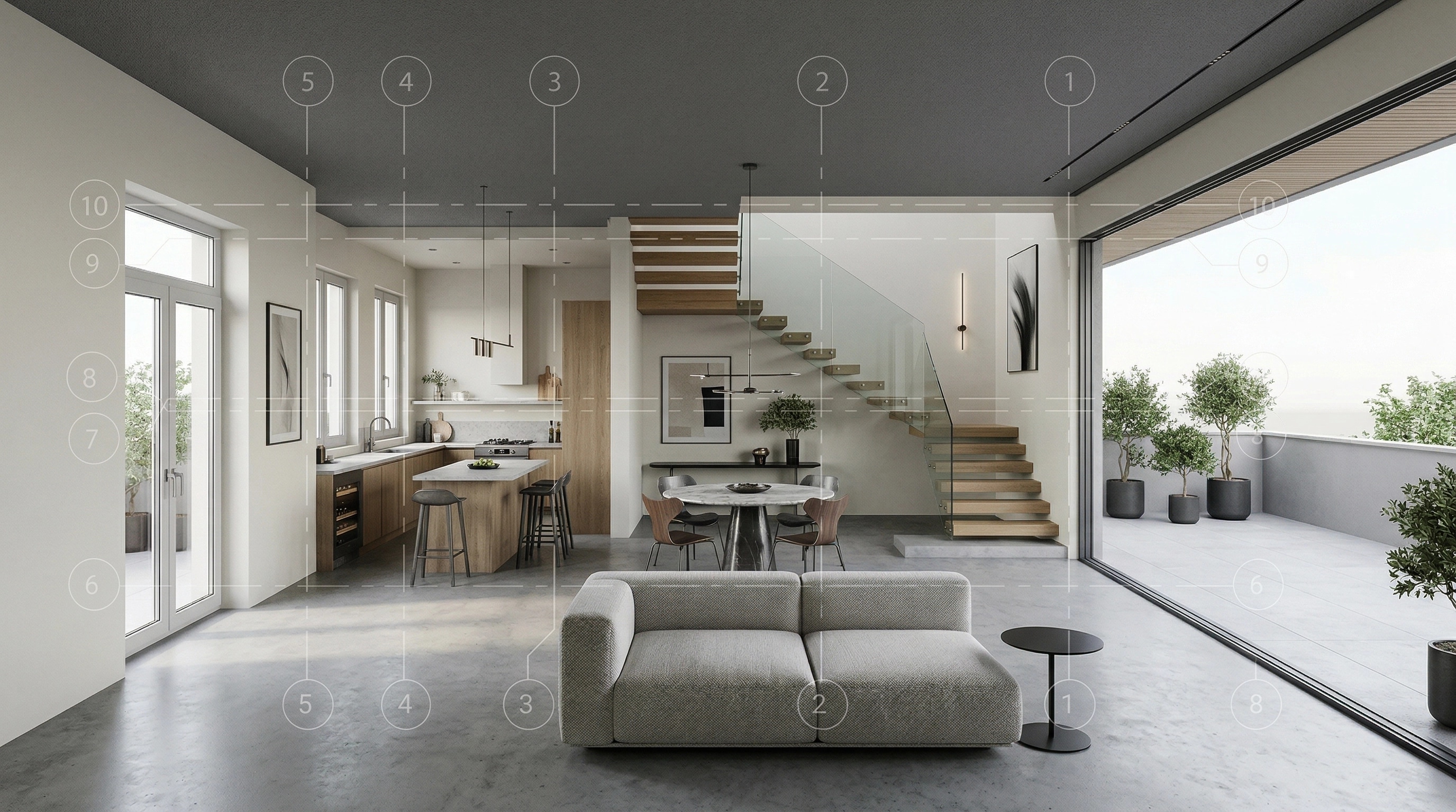 Interior design in Minimalism style — Living Room by GenRoom AI