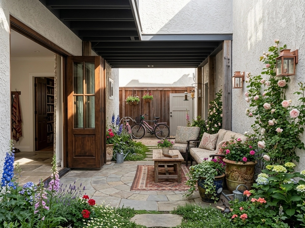 Landskapsdesign i stilen English Cottage Garden — Trädgård av GenRoom AI