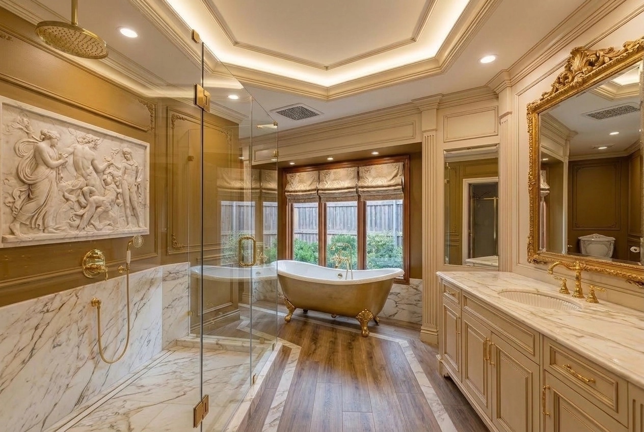 Interior design in Neoclassic style — Bathroom by GenRoom AI