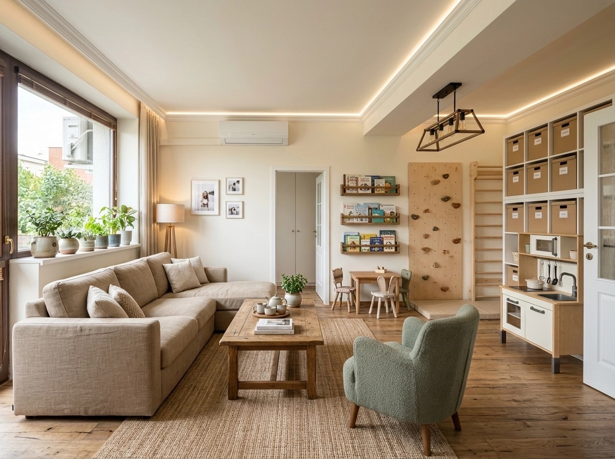 Modern Farmhouse Living Room design — interior photo by GenRoom AI
