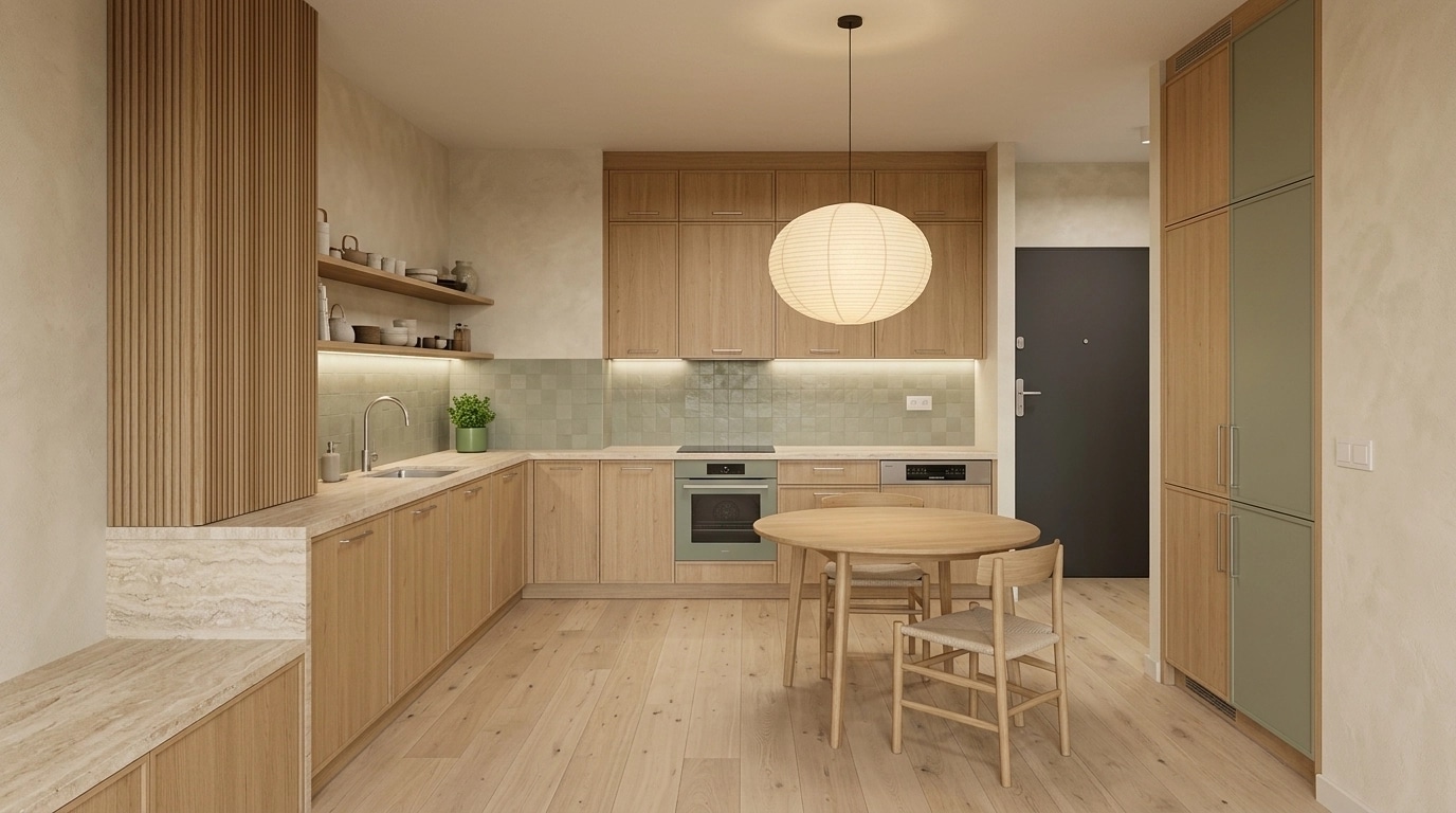 Japandi Kitchen design — interior photo by GenRoom AI