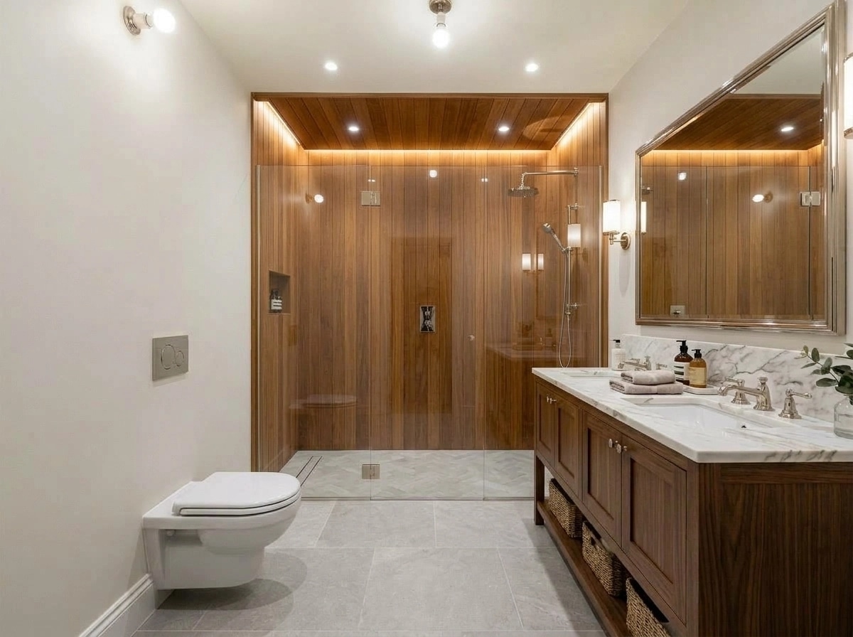 Bathroom interior in Transitional style — photo by GenRoom AI